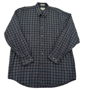 Cutter & Buck Mens XL Dress Shirt Gray Plaid Long Sleeve Button Down Casual